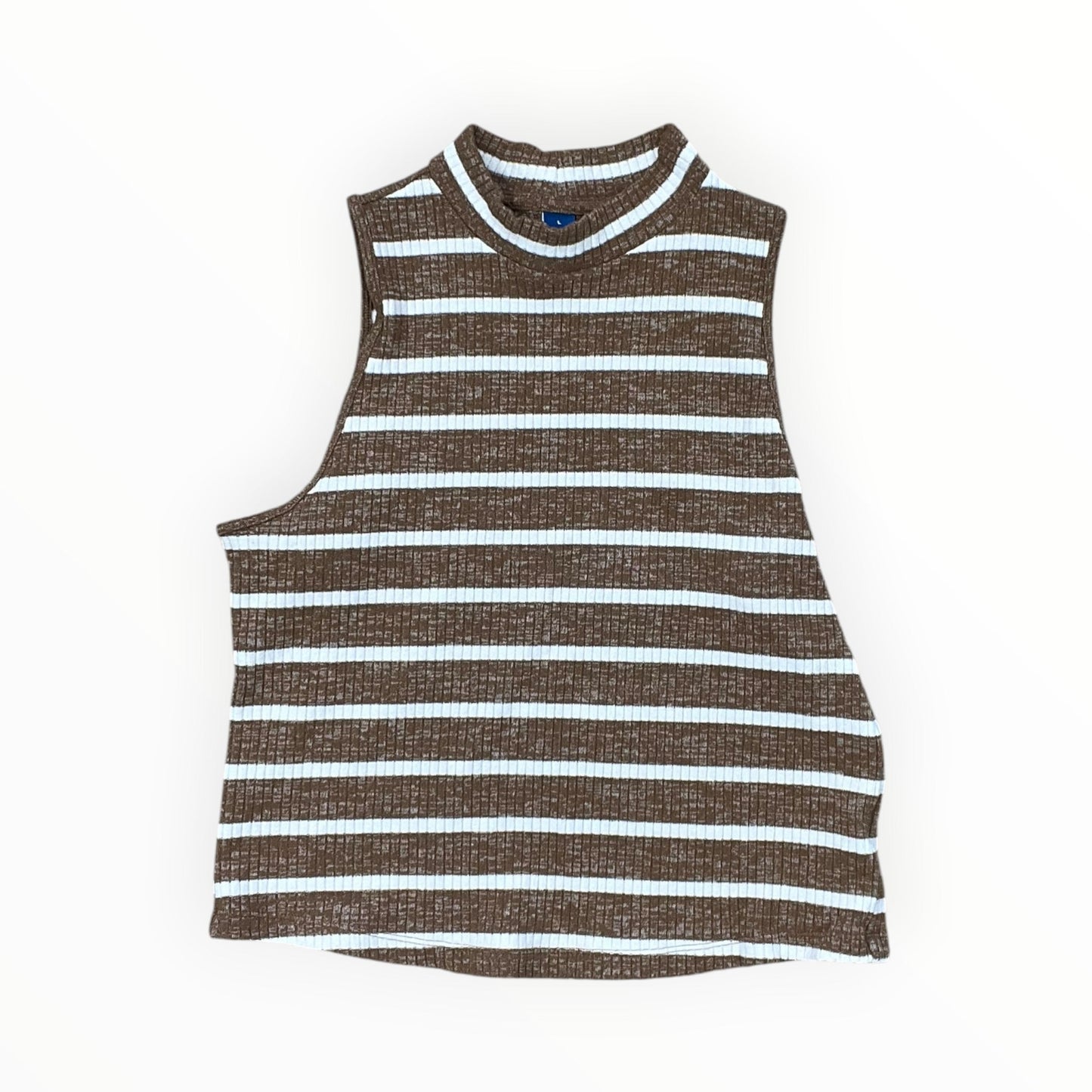 Top Sleeveless By Old Navy In Brown & Cream, Size:L