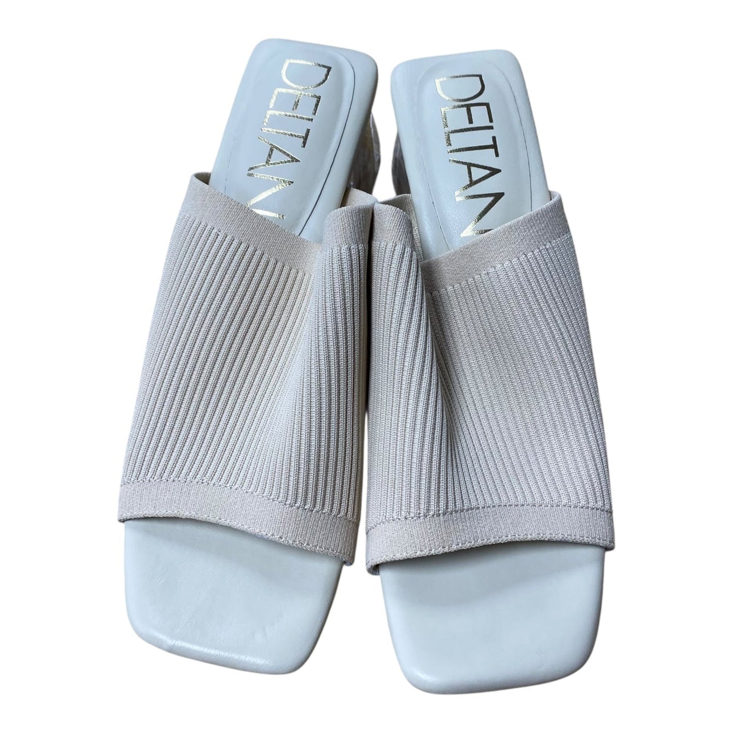 Sandals Heels Block By Clothes Mentor In Tan, Size:9.5