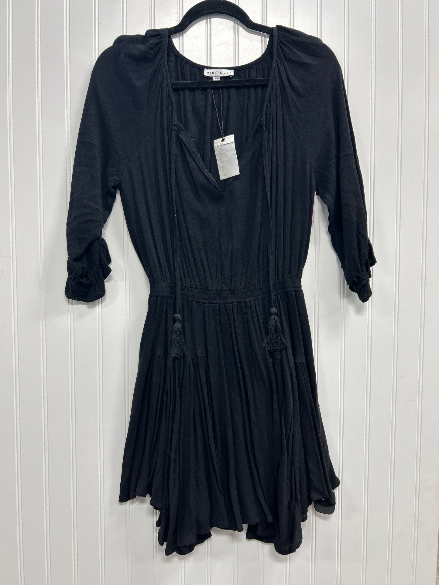 Dress Casual Midi By Miou Muse In Black, Size:Xs