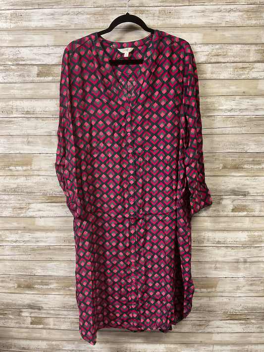 Dress Casual Midi By Terra & Sky In Green & Pink, Size:Xl