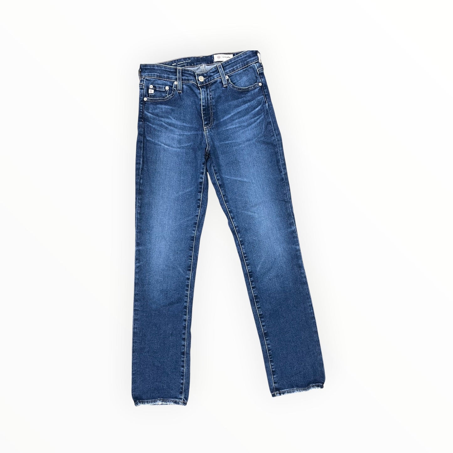 Jeans Straight By Ag Jeans In Blue Denim, Size:4