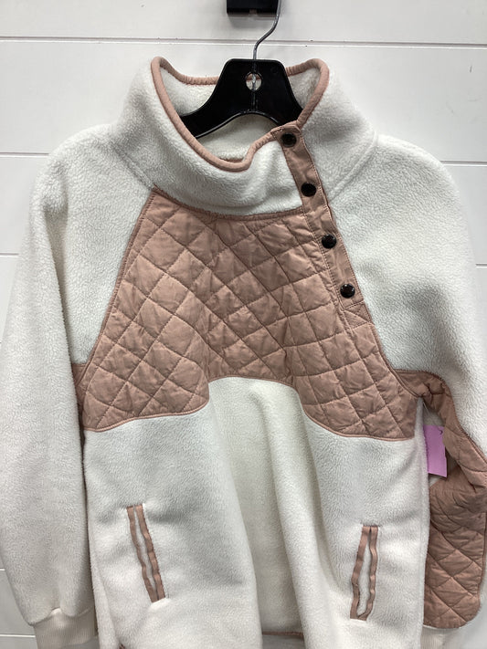 Jacket Fleece By Abercrombie And Fitch In Pink & White, Size:L
