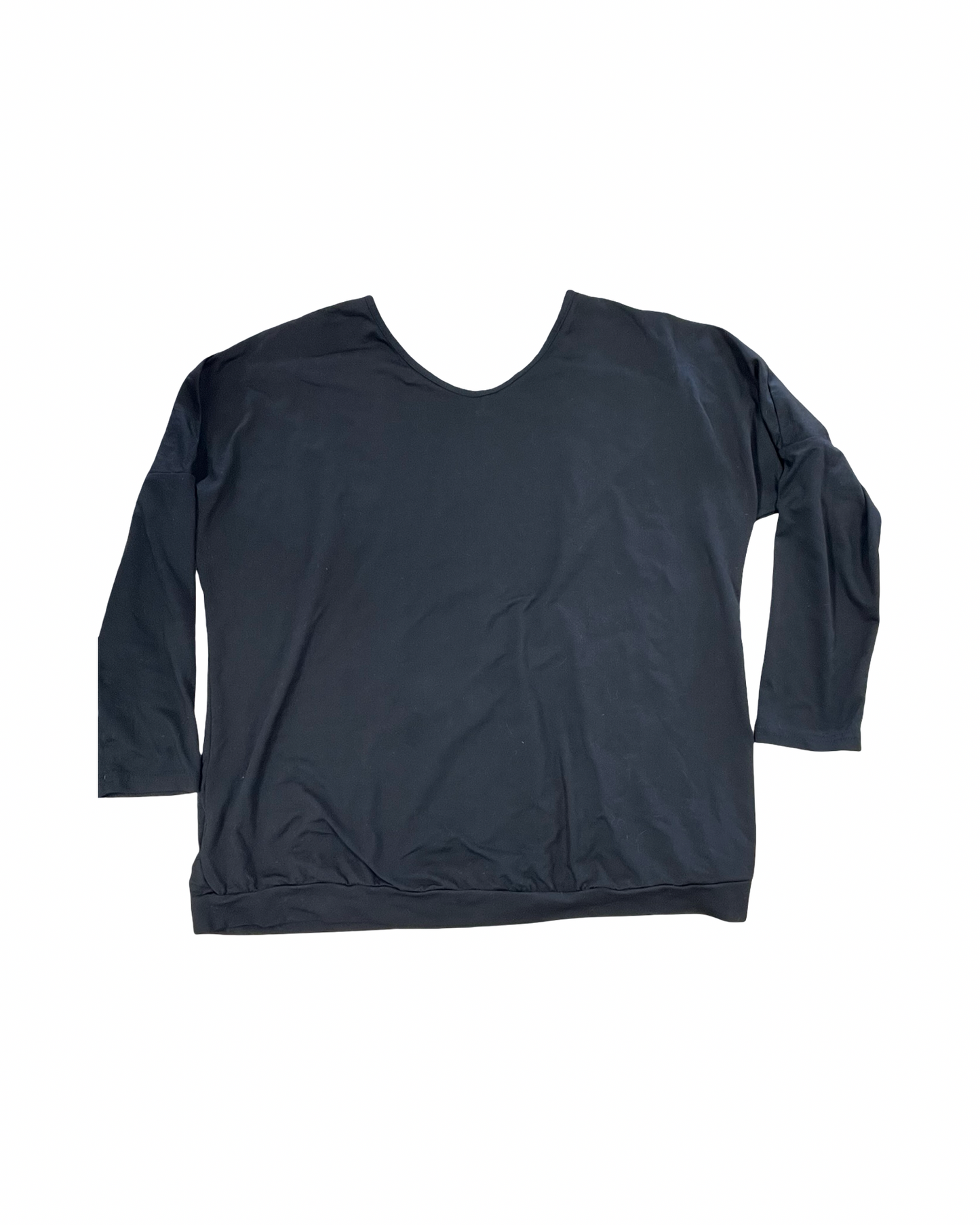 Top 3/4 Sleeve By Clothes Mentor In Black, Size:1X