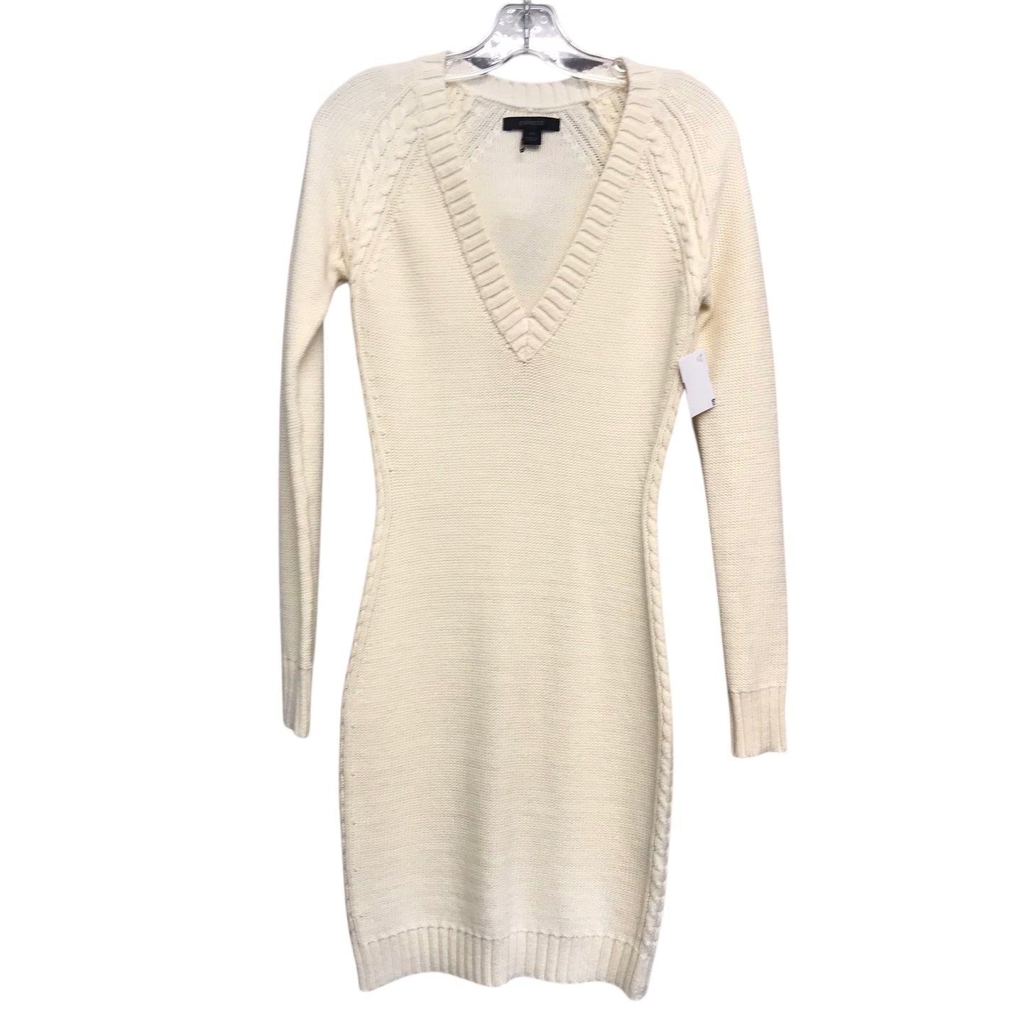 Dress Sweater By Express In Cream, Size:Xs