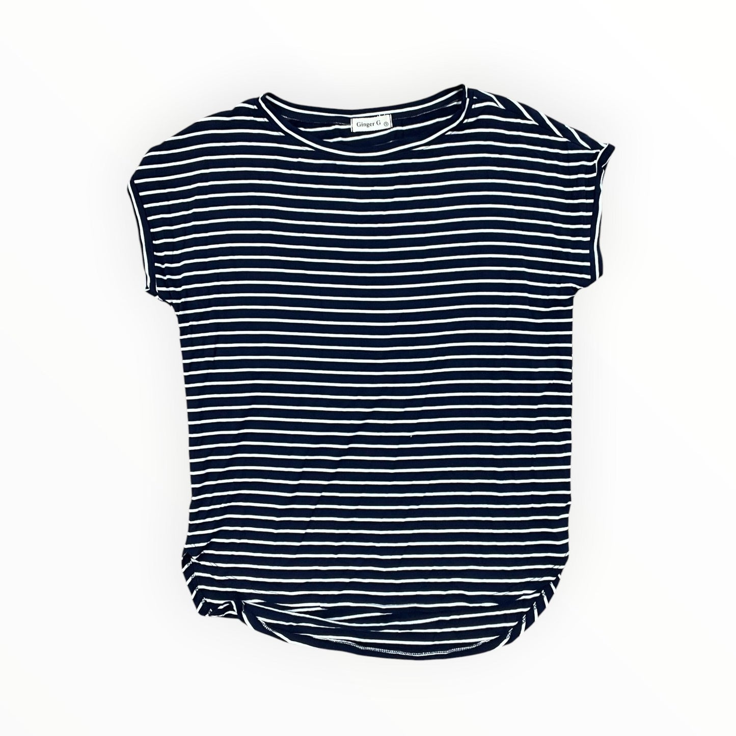 Top Ss By Ginger G In Blue & Cream, Size:S
