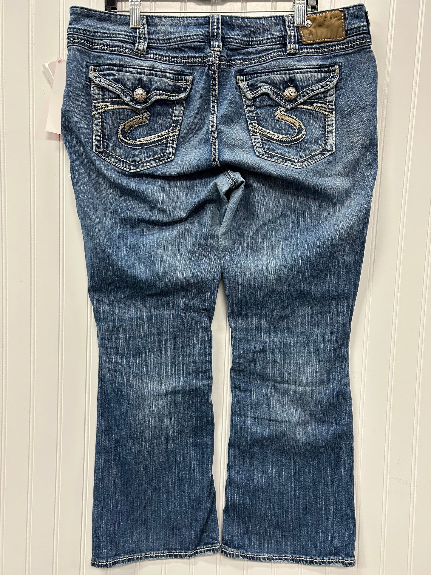 Jeans Flared By Silver In Blue Denim, Size:16