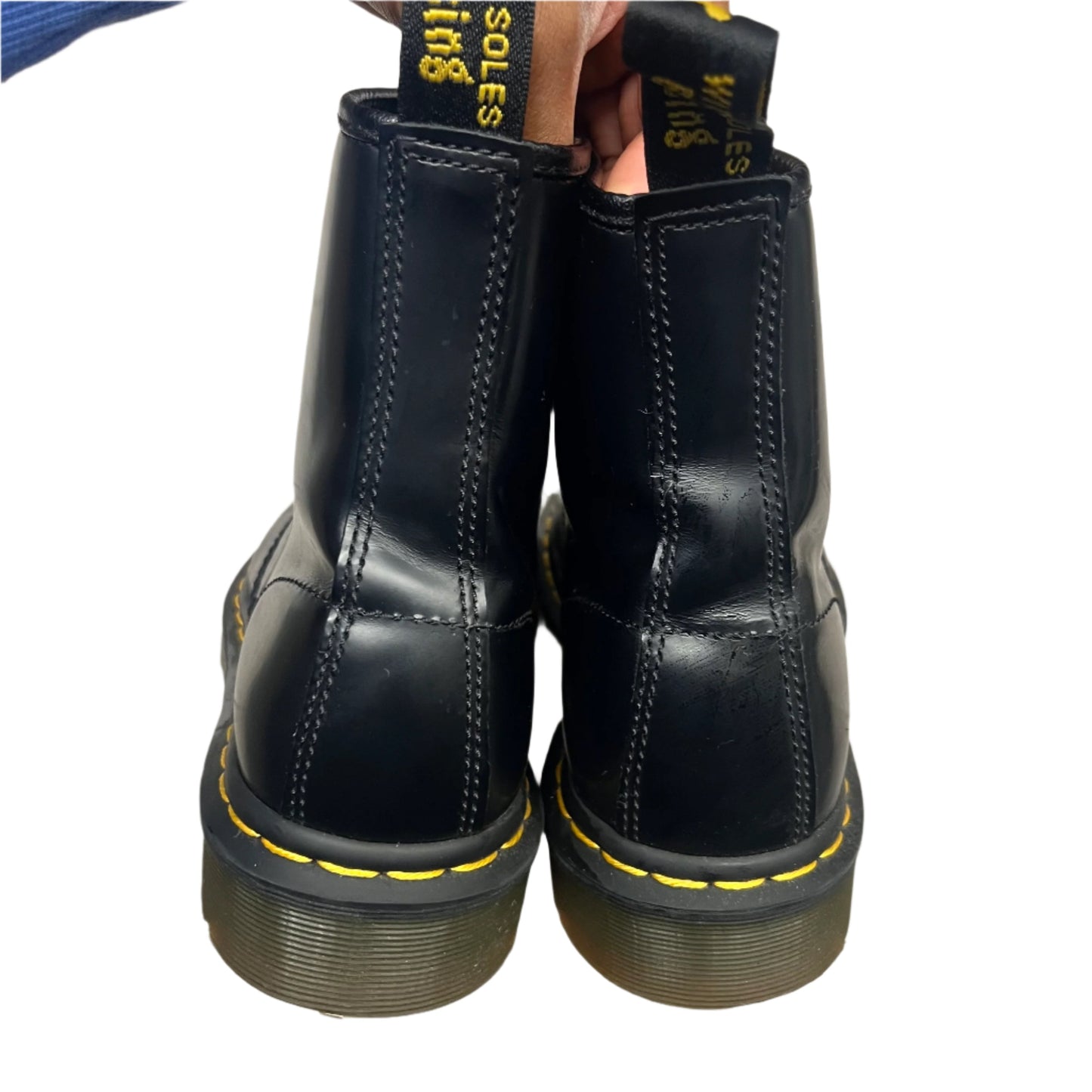 Boots Combat by Dr Martens In Black & Yellow, Size: 7