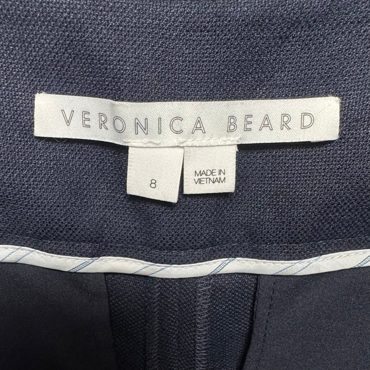 Kuna Wide-Leg Linen Blend Trouser By Veronica Beard In Navy, Size: 8