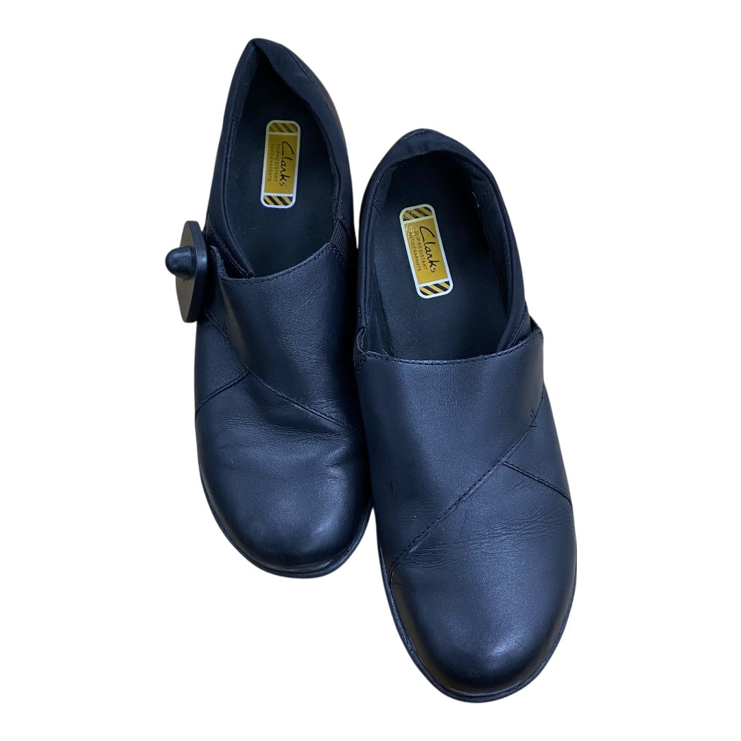 Shoes Flats By Clarks In Black, Size:9.5