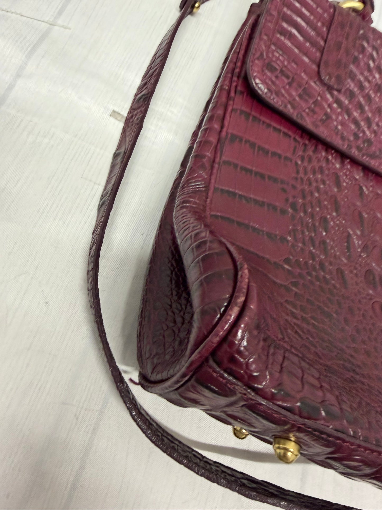 Crossbody Designer By Brahmin In Purple, Size:Medium