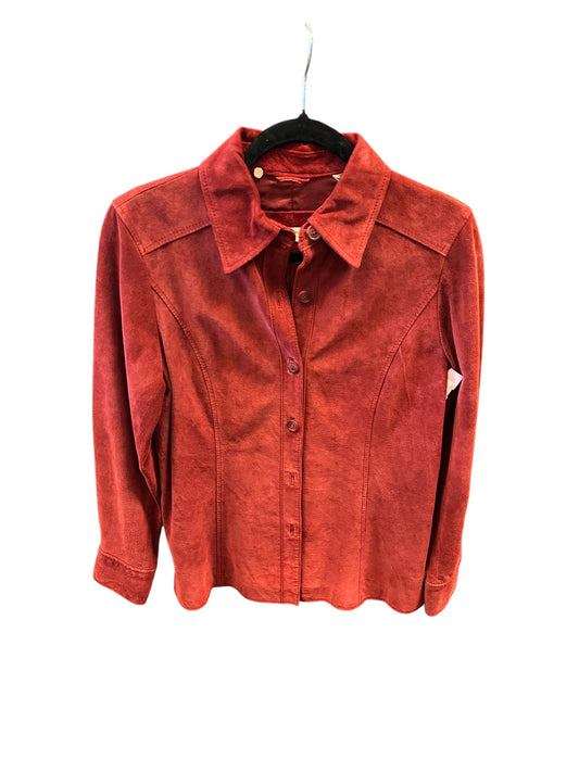 Jacket Leather By Valerie Stevens In Red, Size:Sp