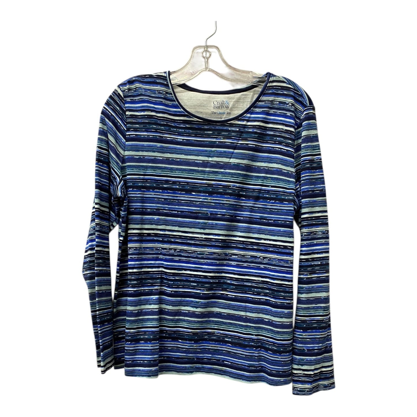Top Ls Basic By Croft And Barrow In Blue, Size:L