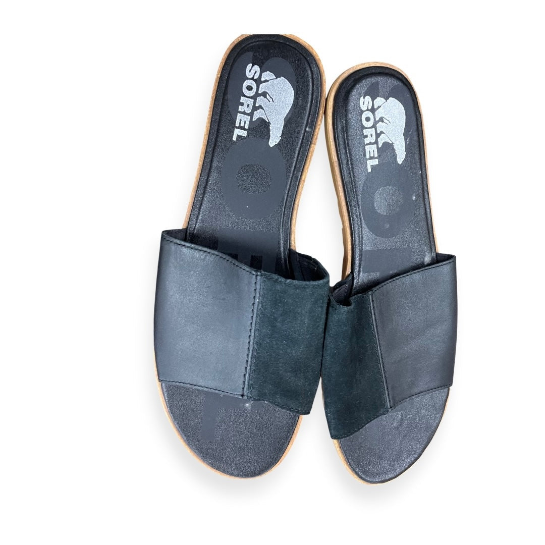 Sandals Flats By Sorel In Black, Size:11