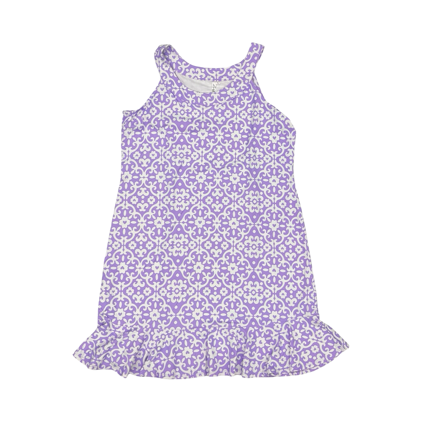 Dress Casual Short By Lulu B In Purple & White, Size:L