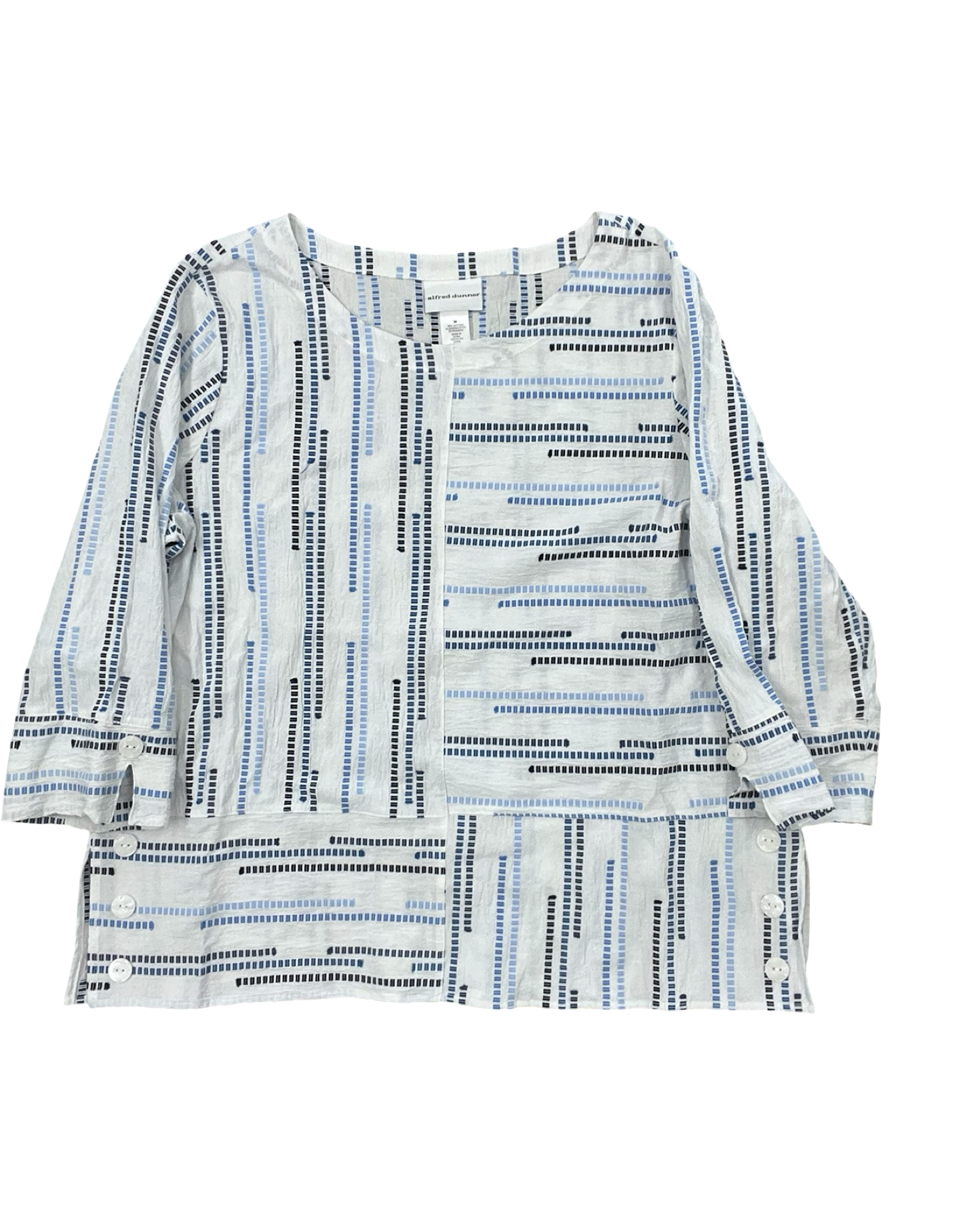 Top 3/4 Sleeve By Alfred Dunner In White, Size:M