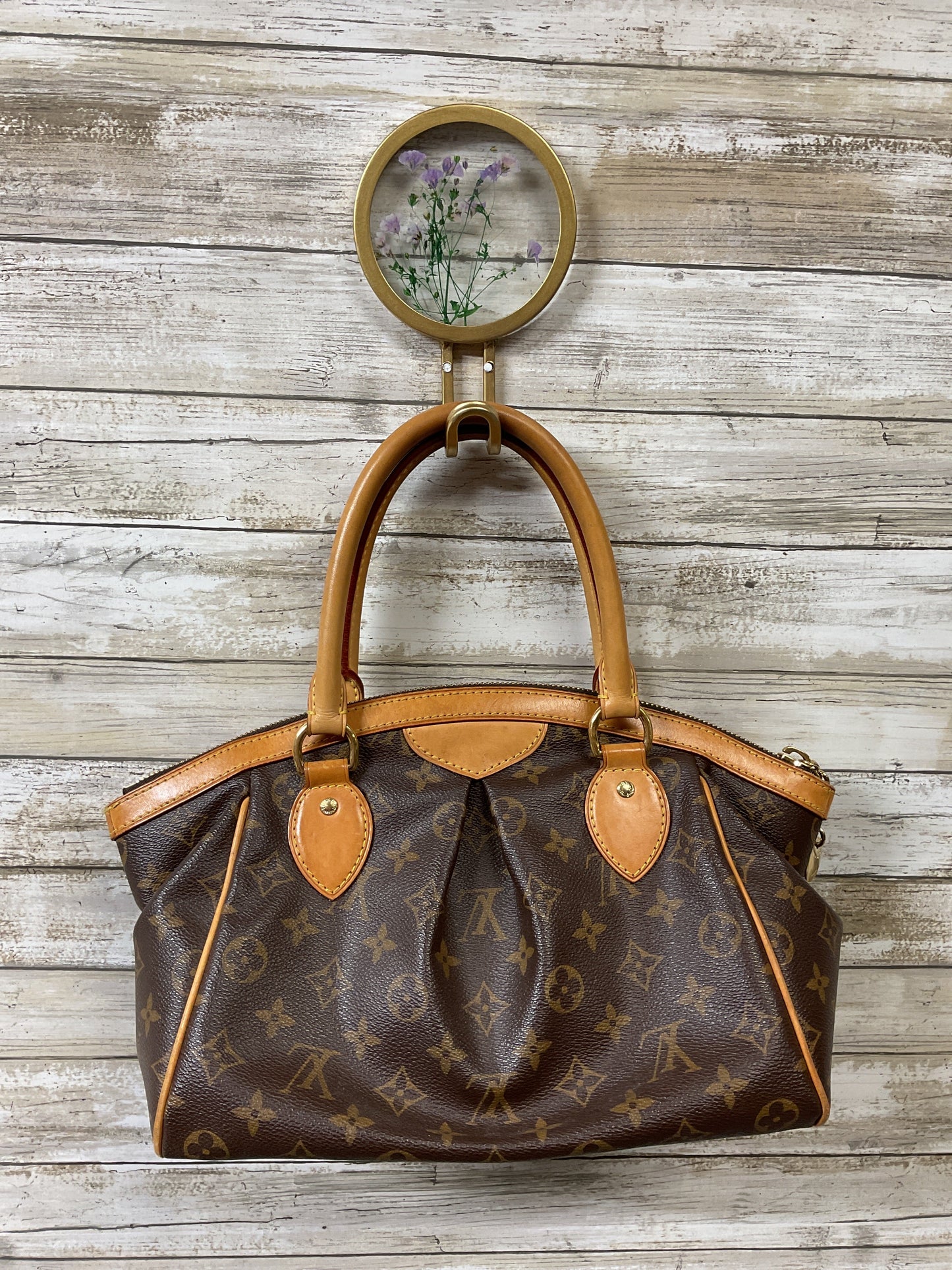 Handbag Luxury Designer By Louis Vuitton In Brown, Size:Medium