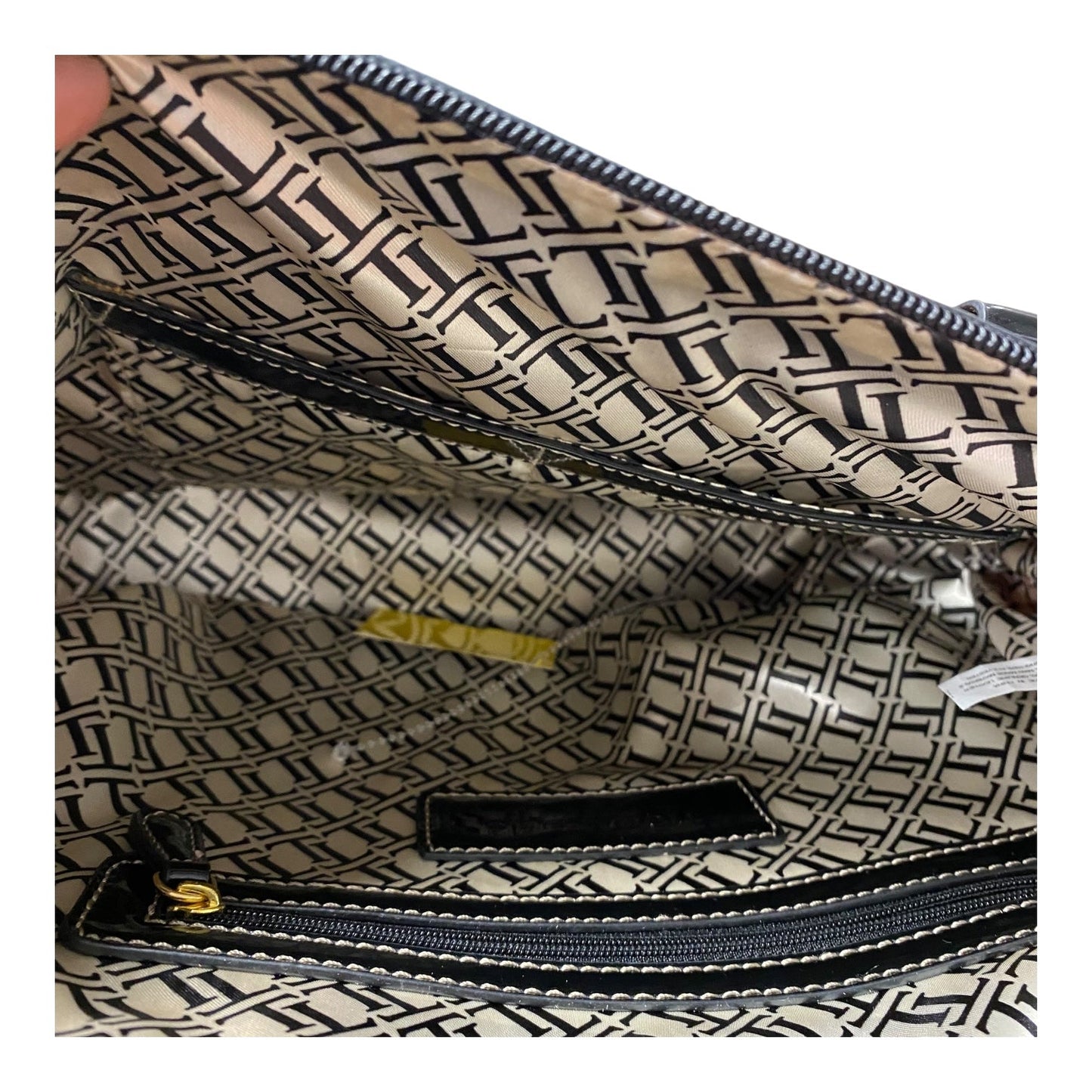 Handbag Leather By Tignanello  Purses In Black & Red, Size:Medium