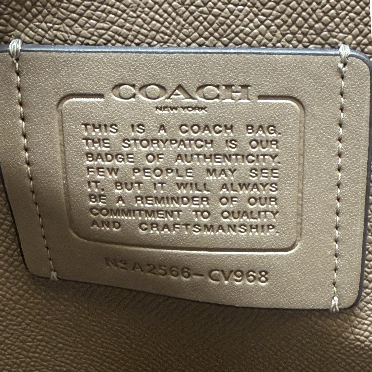 Mollie Tote Designer By Coach In Dark Stone Tumbled Leather, Size: Large
