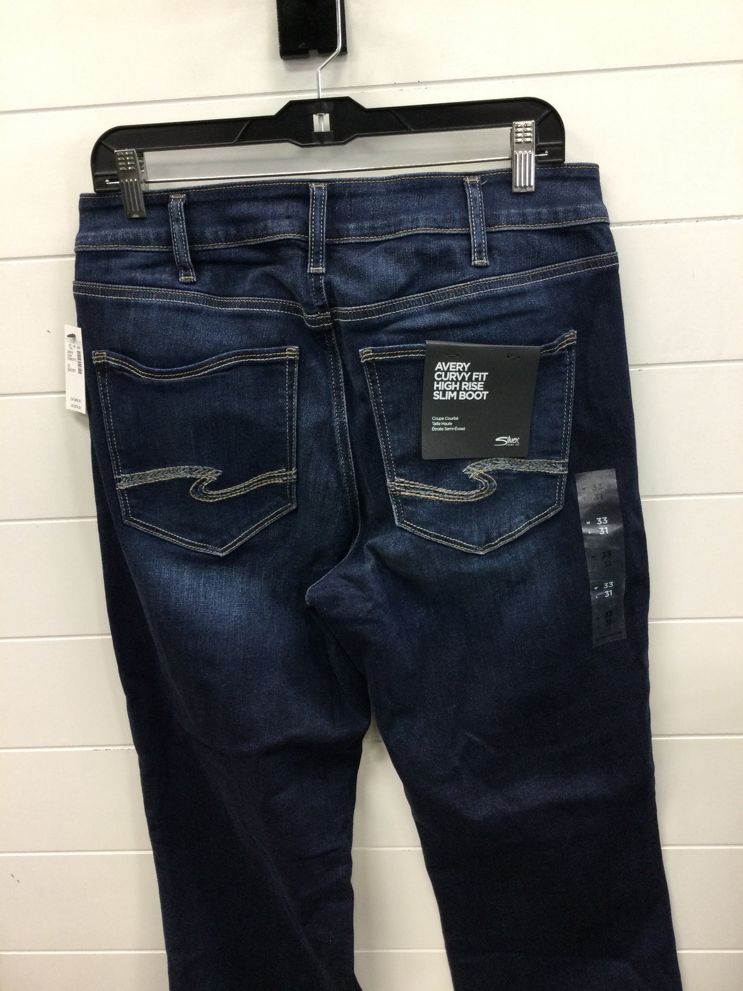 Jeans Boot Cut By Silver In Blue Denim, Size:12L