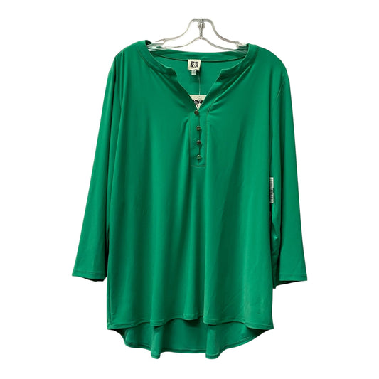 Top Ls By Anne Klein In Green, Size:1X