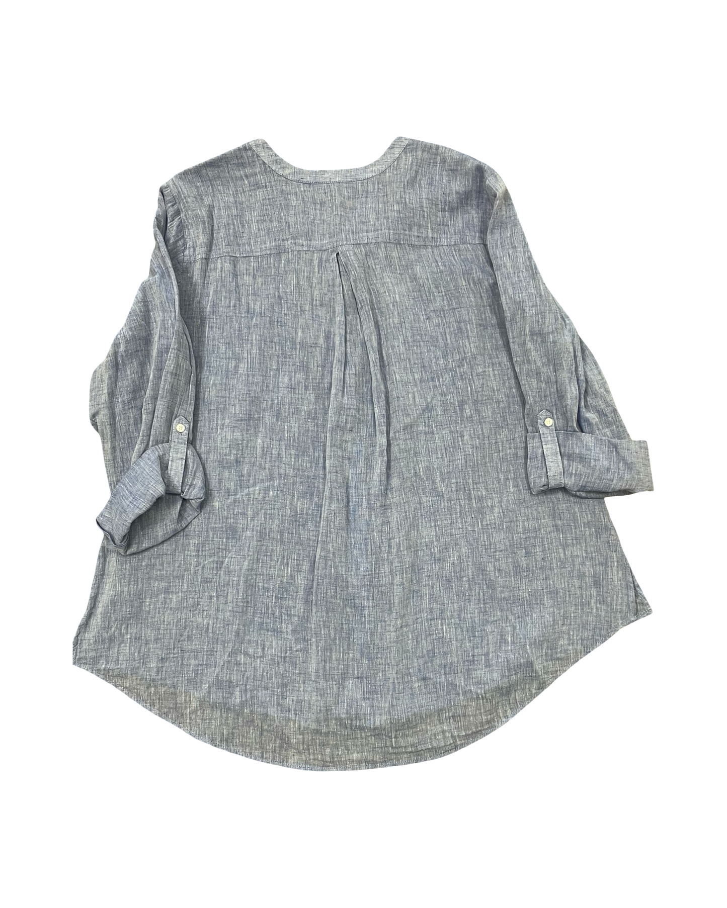 Blouse Ls By Lane Bryant In Blue, Size:2X