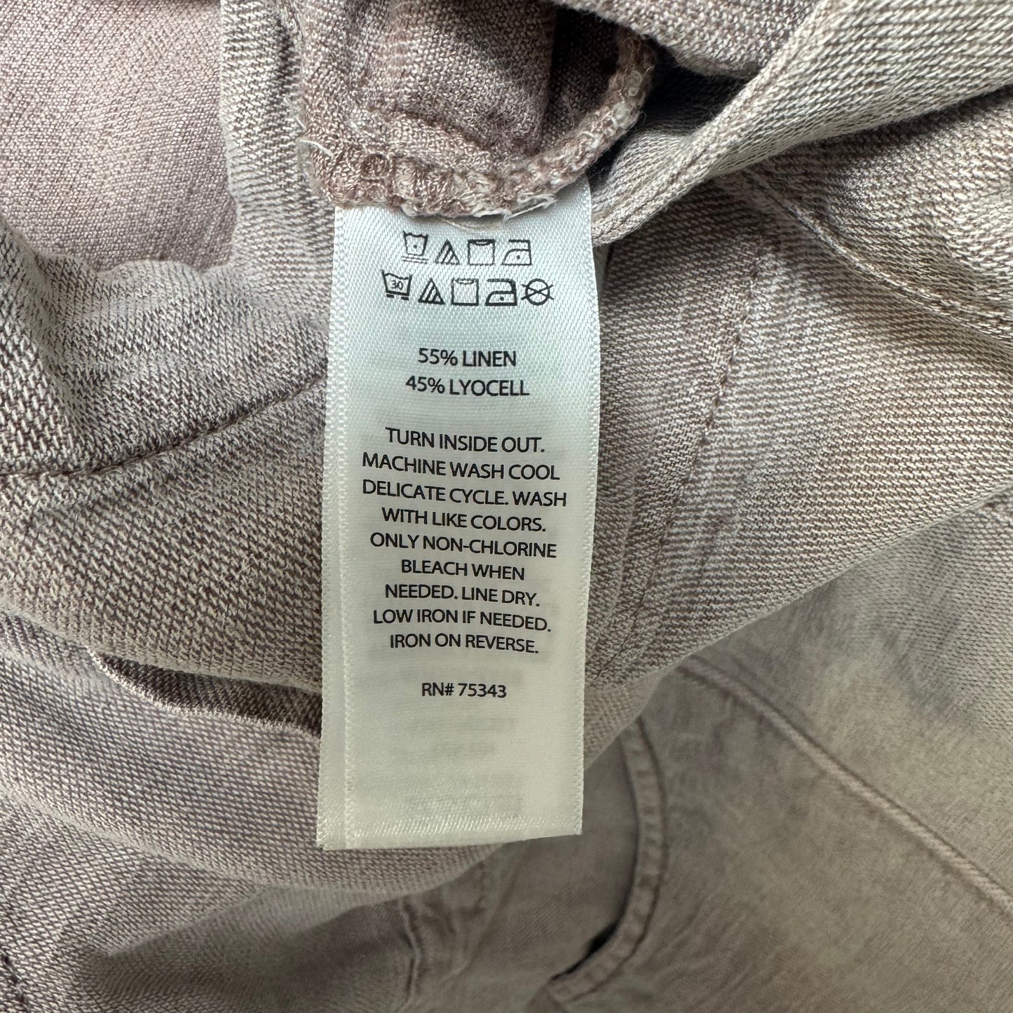 Linen Blend Shortalls By C And C In Tan, Size: M