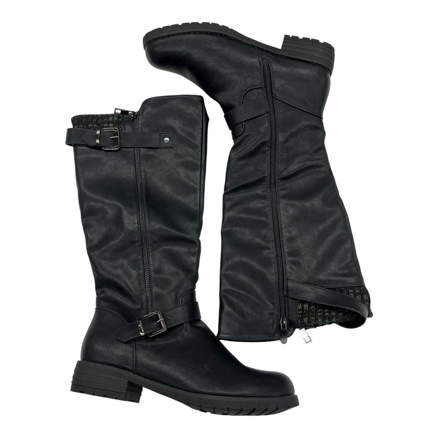 Boots Knee Flats By Dream Pairs In Black, Size:9.5