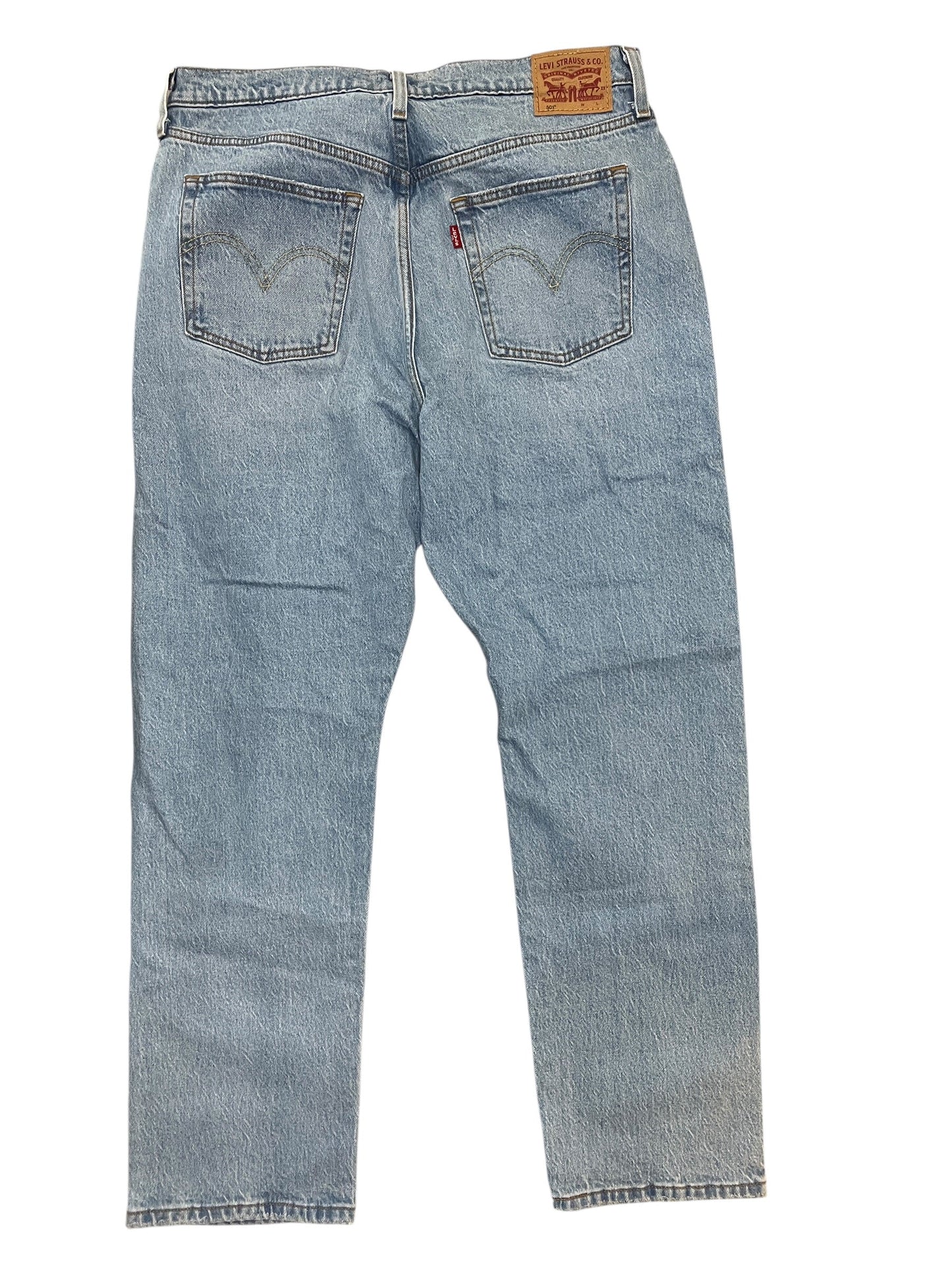 Jeans Straight By Levis In Blue Denim, Size:16