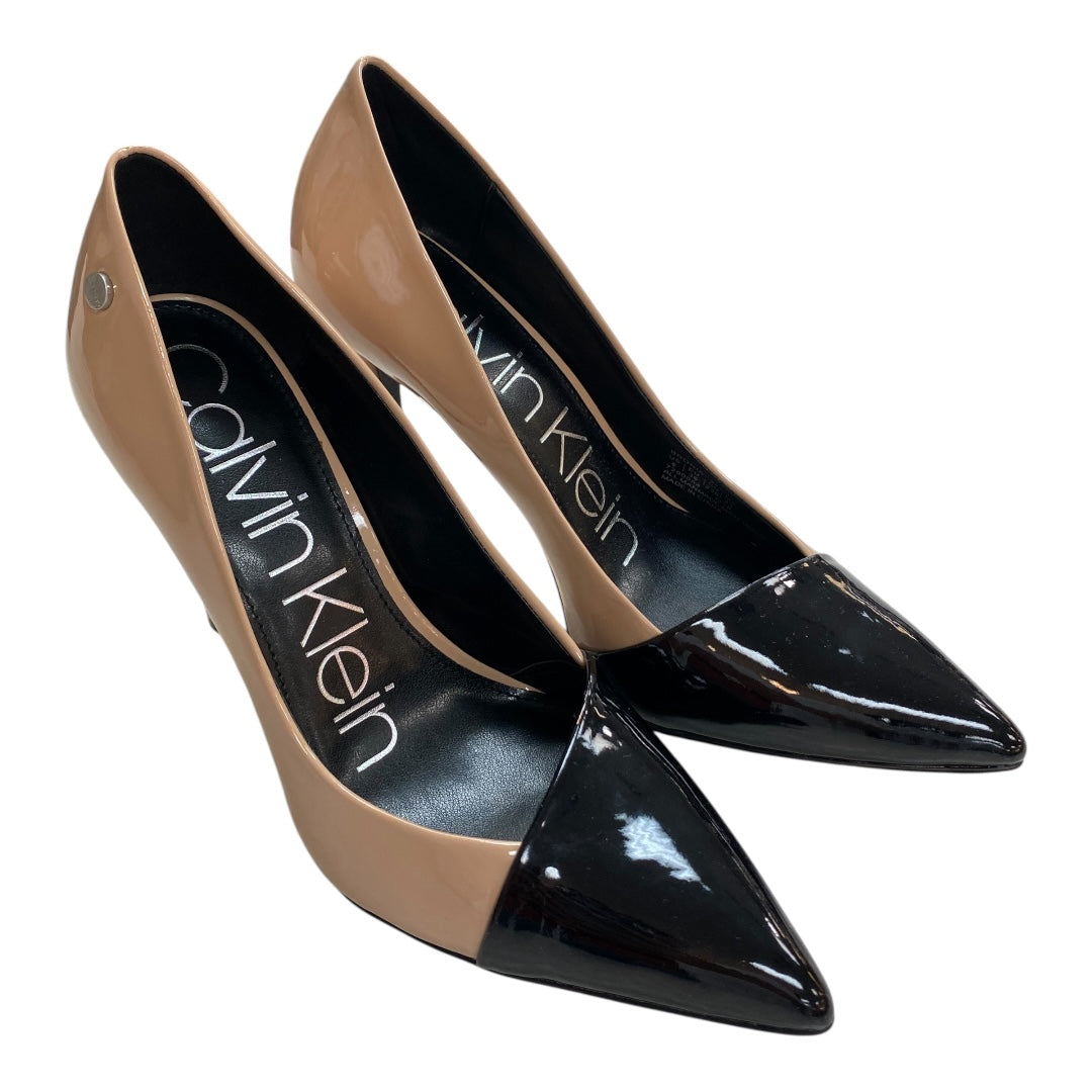 Shoes Heels Stiletto By Calvin Klein In Black & Cream, Size:6