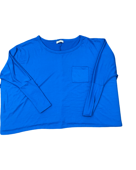 Top Ls Basic By Zenana In Blue, Size:Xl