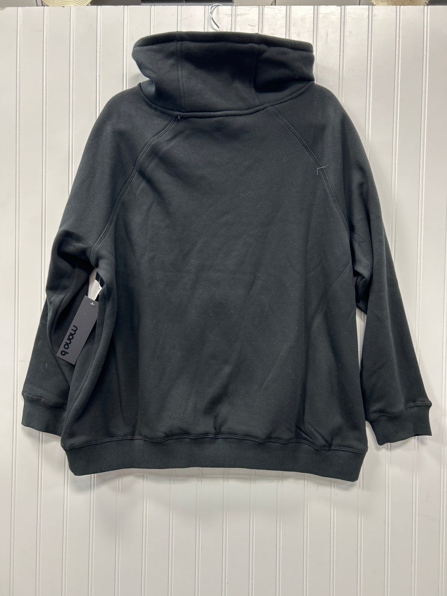 Athletic Top Ls Collar By Mono B In Black, Size:1X