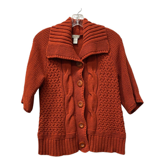 Sweater Cardigan By Chicos In Orange, Size:M