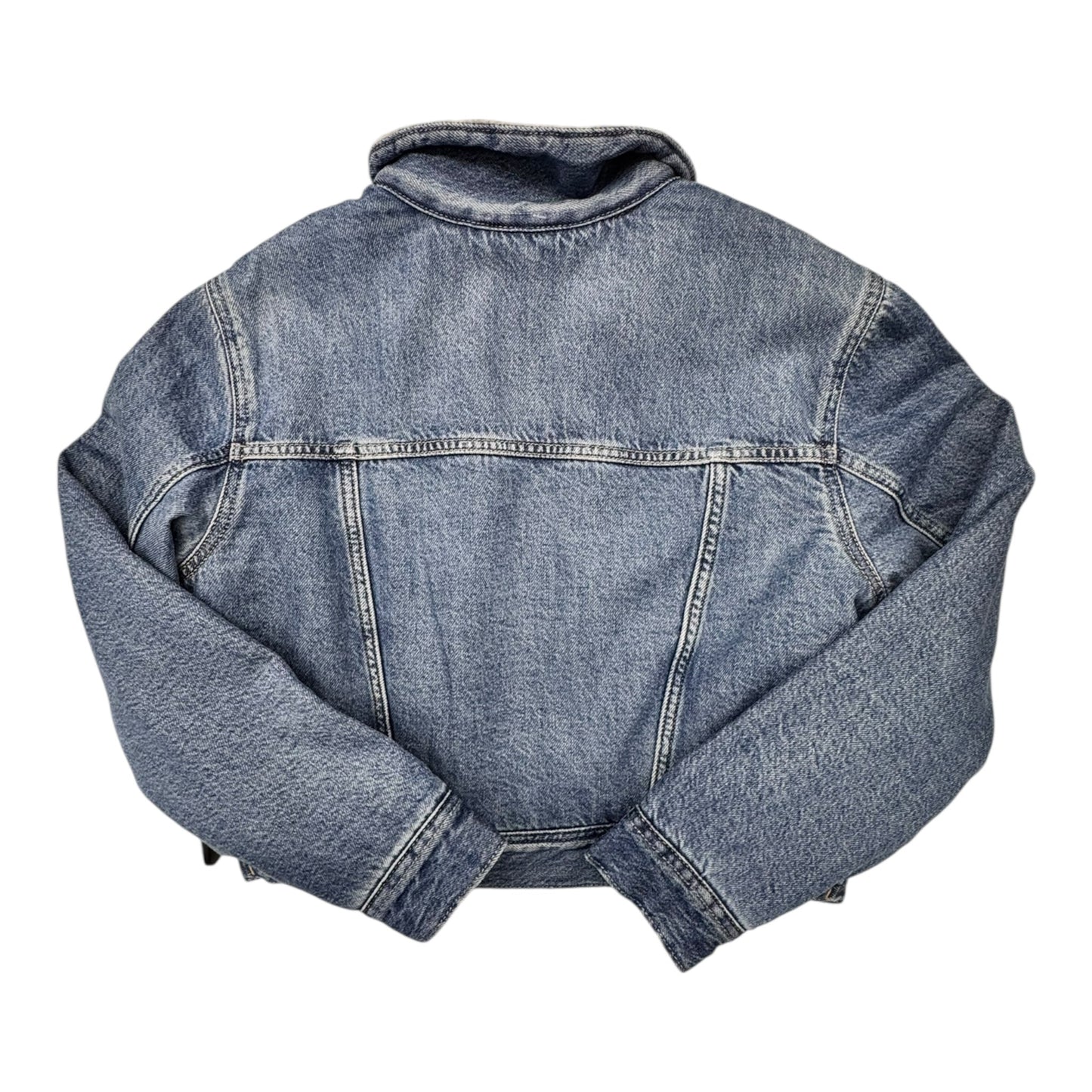 Jacket Denim Sherpa By Gap In Blue Denim, Size:Mp