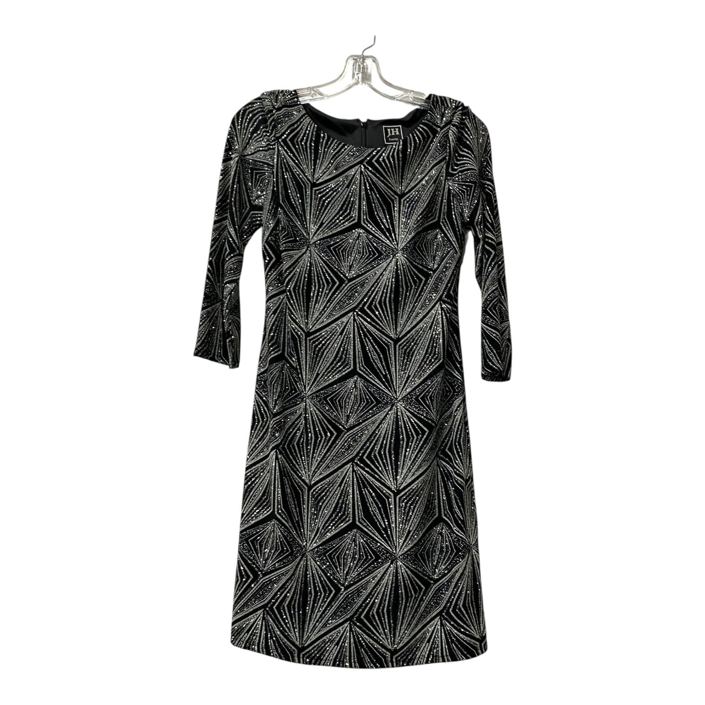 Dress Party Short ByJ H Evening In Black & Silver, Size:S