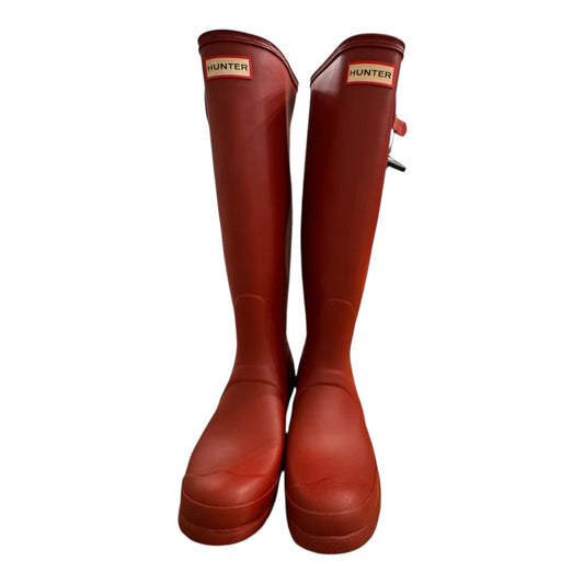 Boots Rain By Hunter In Red, Size:8