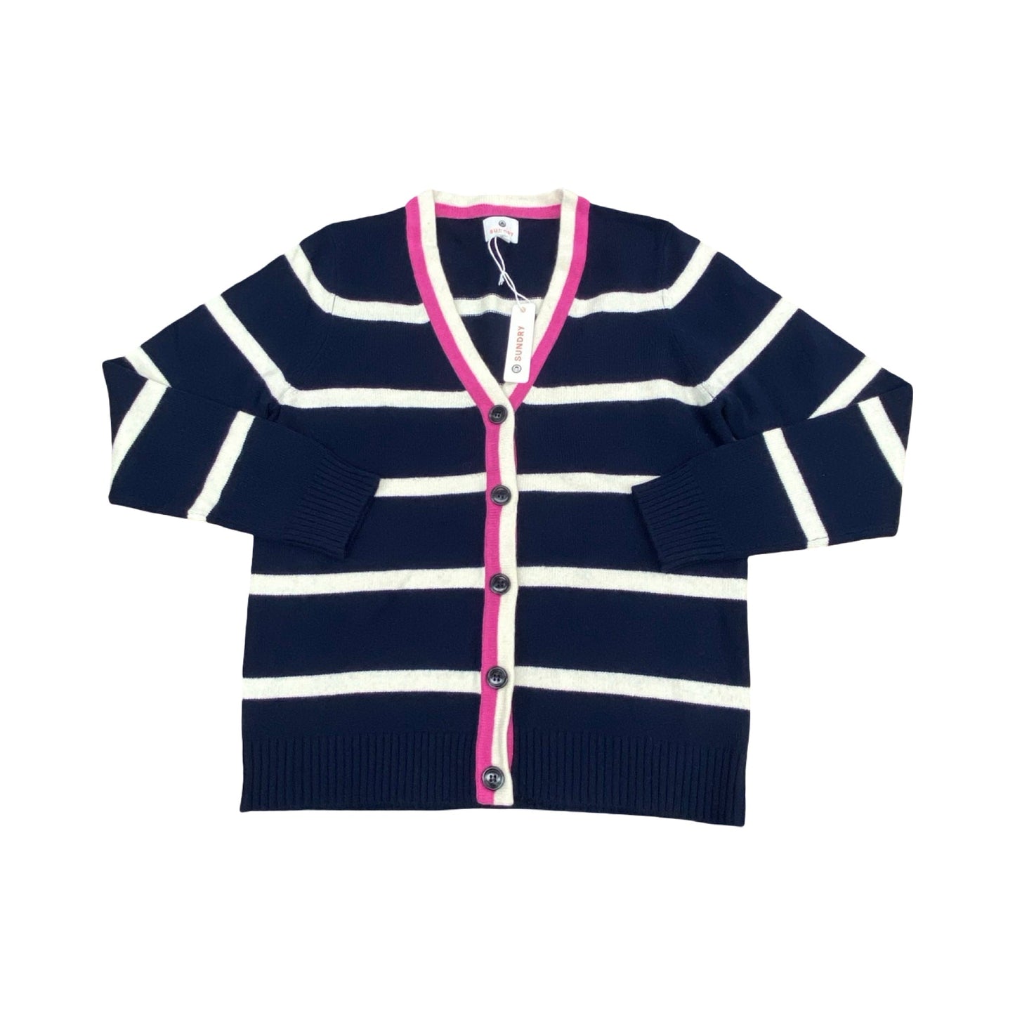 Sweater Cardigan By Sundry In Striped Pattern, Size:S