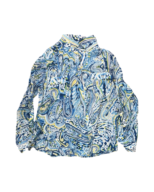 Top Ls By Chicos In Blue & Green, Size:M