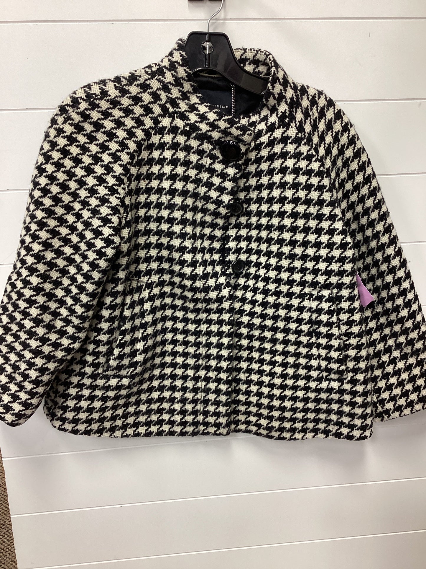 Coat Peacoat By Banana Republic In Black & Brown, Size:Xs