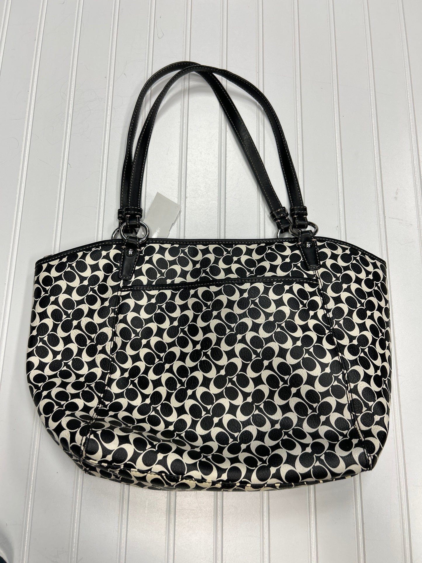 Handbag Designer By Coach In Blue & White, Size:Large