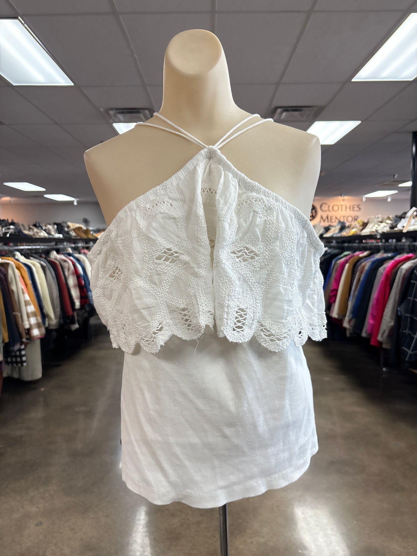 Top Sleeveless By Anthropologie In White, Size:Xl