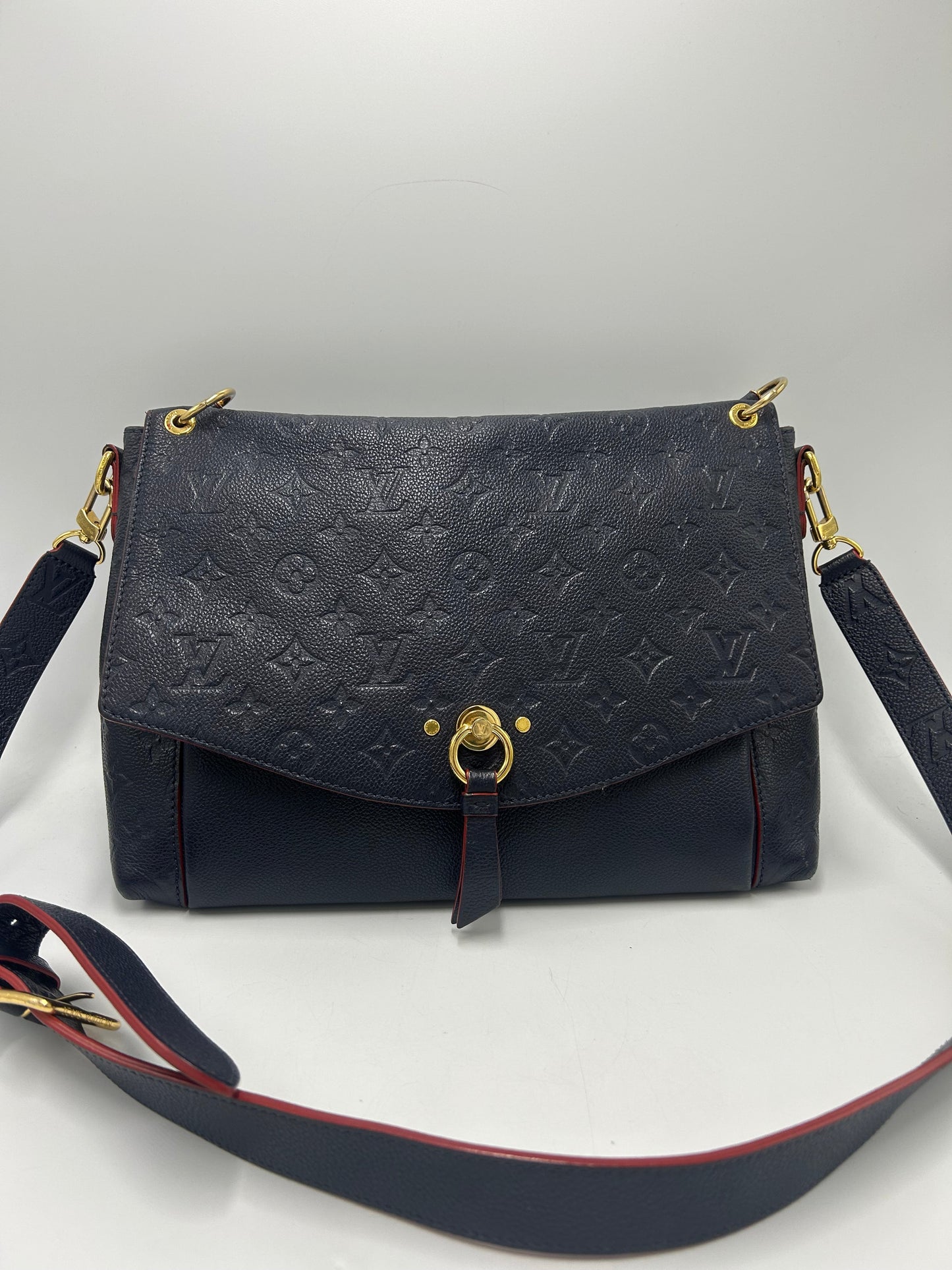 Louis Vuitton Blanche Empreinte MM Luxury Designer Handbag