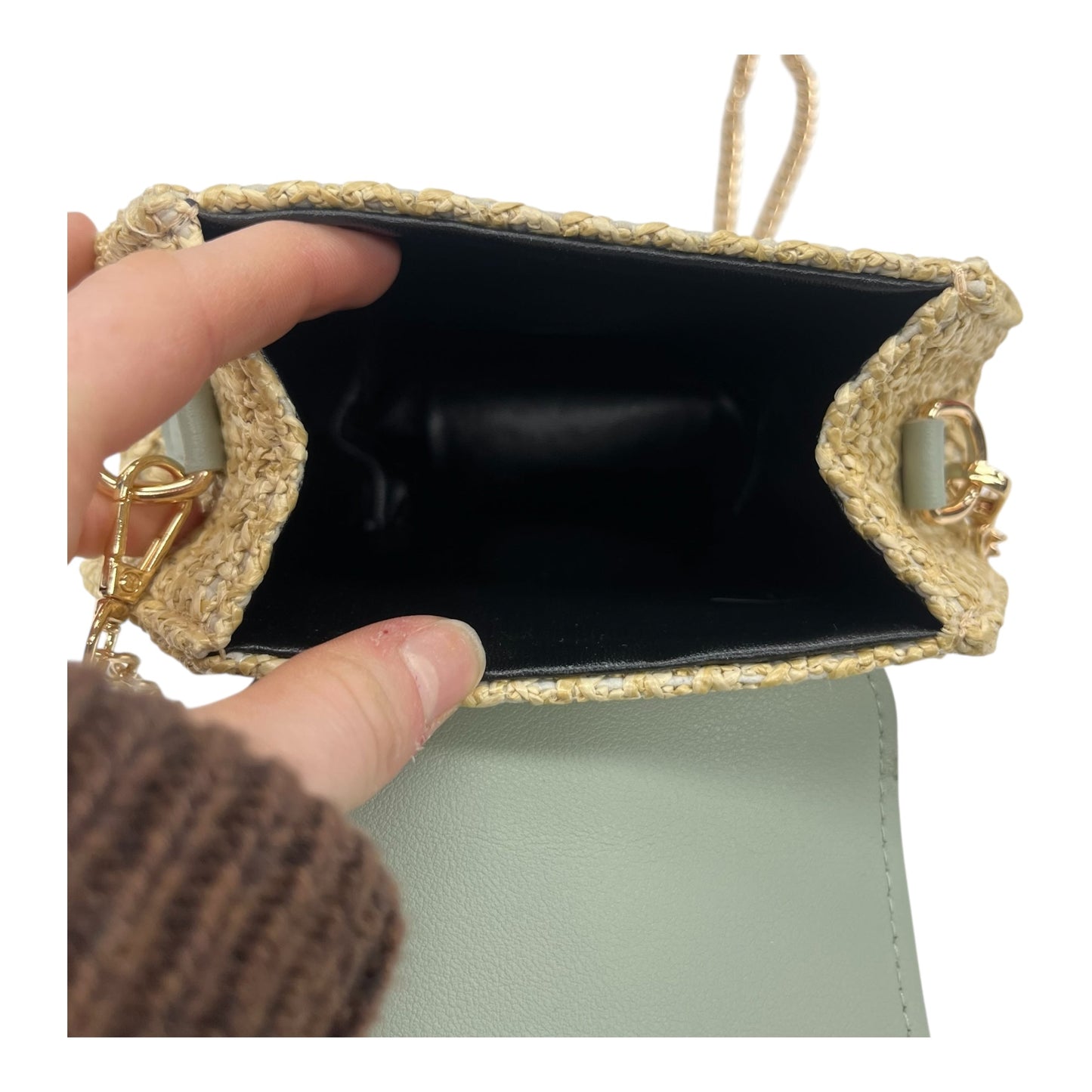 Crossbody By Clothes Mentor In Green & Tan, Size:Small