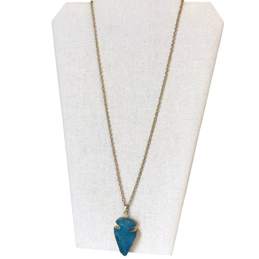 Necklace Charm In Blue & Gold