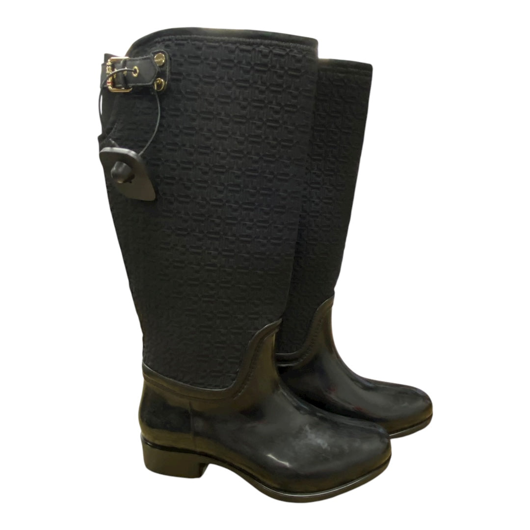Boots Knee Flats By Tommy Hilfiger In Black, Size:6