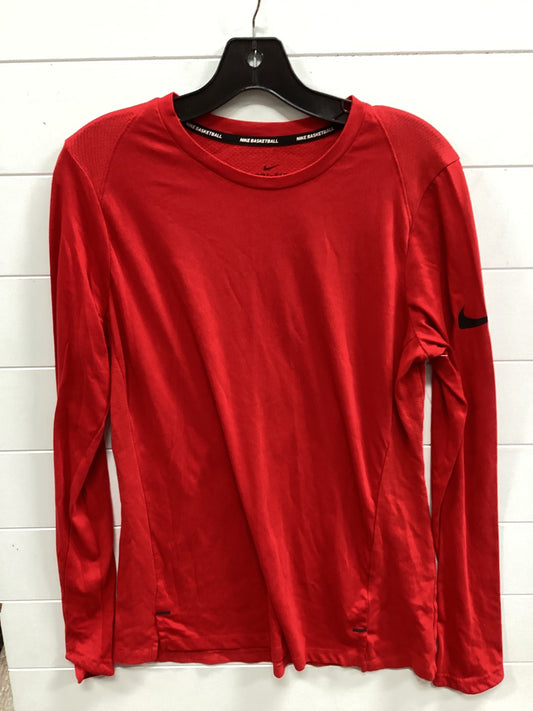 Athletic Top Ls Crewneck By Nike Apparel In Red, Size:L