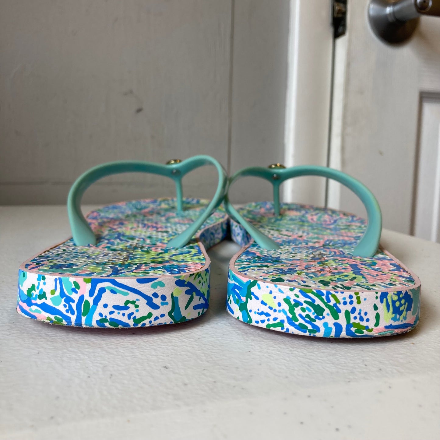Sandals Designer By Lilly Pulitzer In Blue & Pink, Size:11