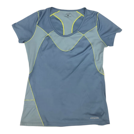 Athletic Top Ss By Patagonia In Blue & Green, Size:M