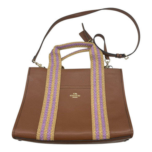 Handbag Designer By Coach In Brown & Purple, Size:Medium