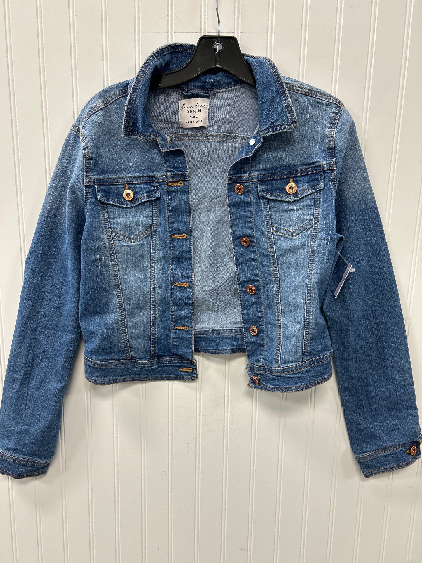 Jacket Denim By Love Tree In Blue Denim, Size:S