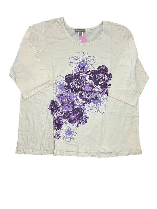 Top Ss By Woman Within In Cream, Size:2X